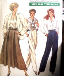7619 VOGUE LONG FLARE SKIRT,HI WAIST PANTS EZ PATTERN 12-16